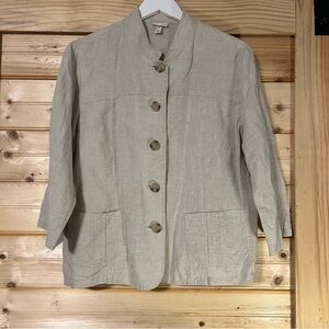 Cherokee Light Tan Linen Blazer